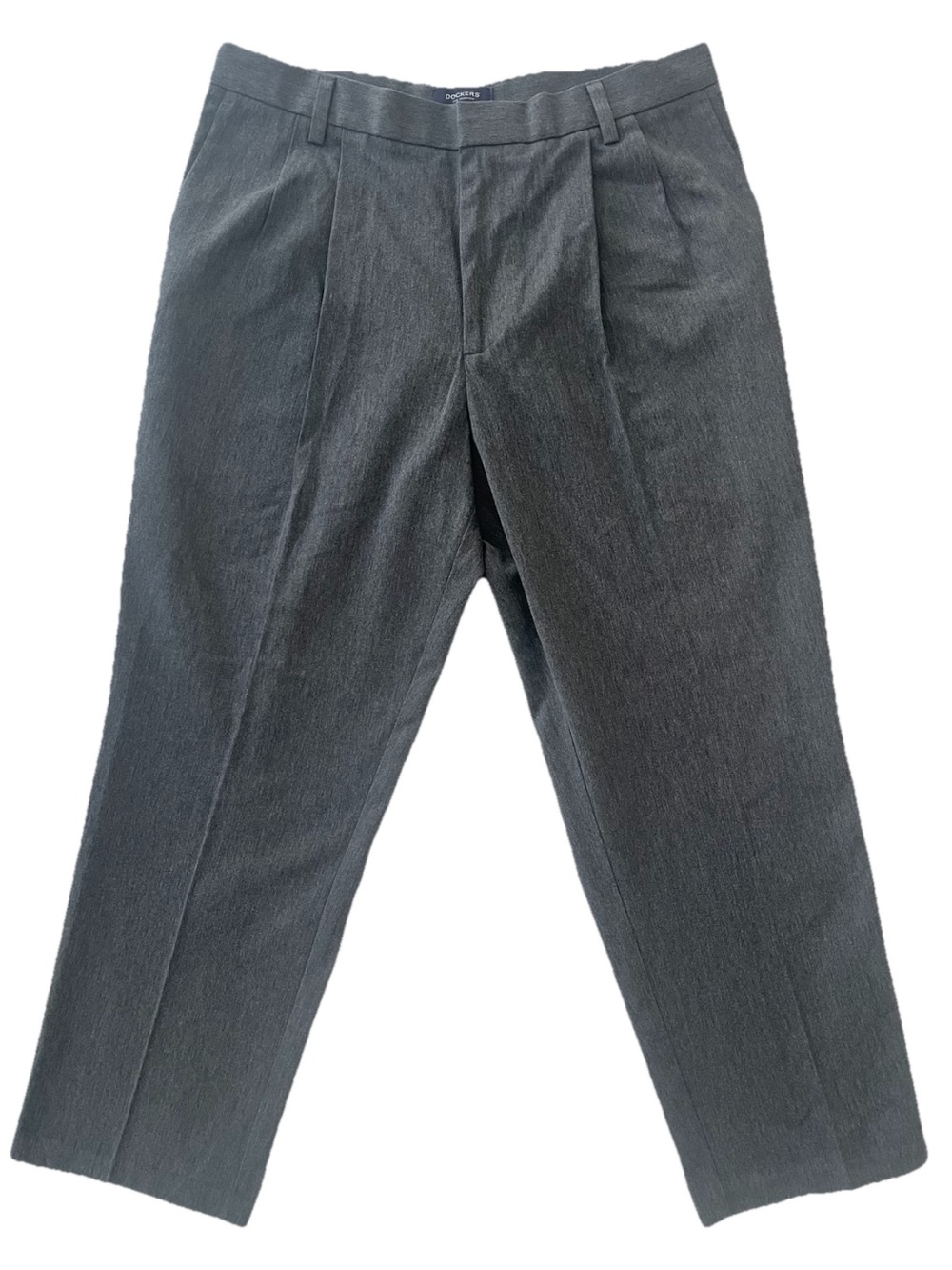 Dockers Mens Pleated Front Classic Fit Pants 38x29 Grey Grandpacore Preppy
